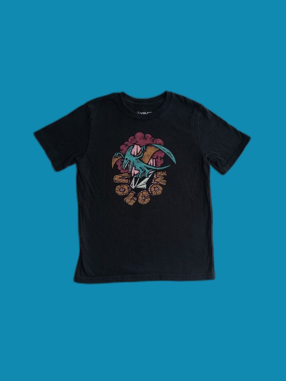 Volcom Boys' Graphic Tee - Pterodactyl Skateboard Design Size 6 Large